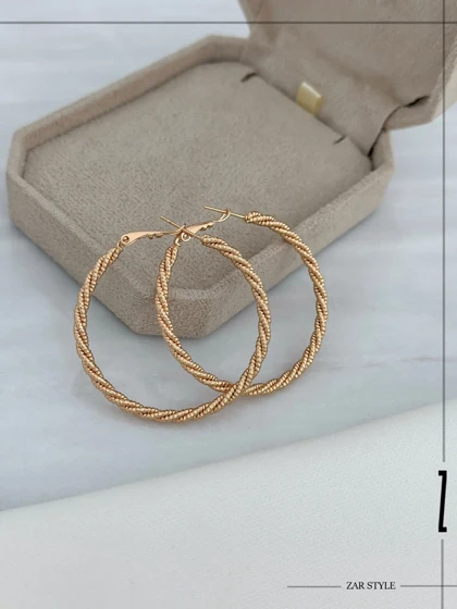 گوشواره حلقه‌ای پیچ دو لاین