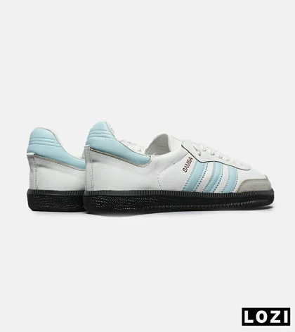 کفش کتانی مردانه و زنانه سامبا سفید آبی قهوه ای ADIDAS Samba مدل 7219