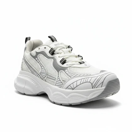 کفش کتانی مدل بوگاتو سفید نقره ای کد 295004