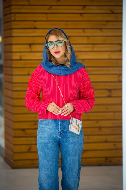 مانتو پیراهنی کراپ خطی