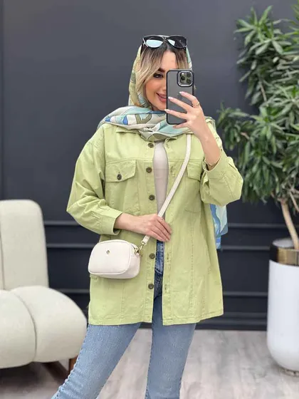 مانتو لینن چهار جیب برش‌دار