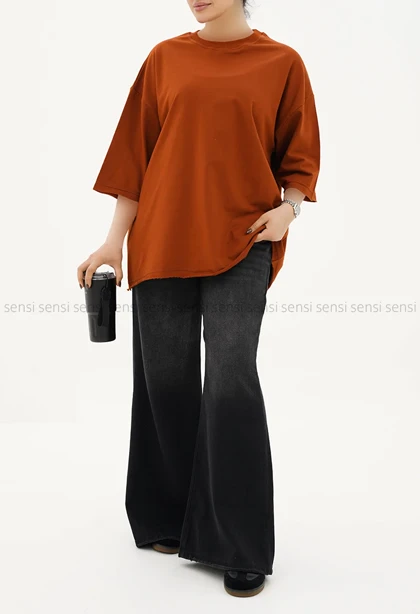 تیشرت لانگ ماکان کثیف دوزی کد1005290