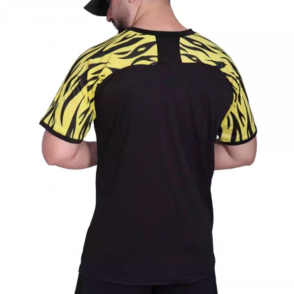 ست پیراهن و شورت ورزشی مشکی زرد-طرح ZEBRA