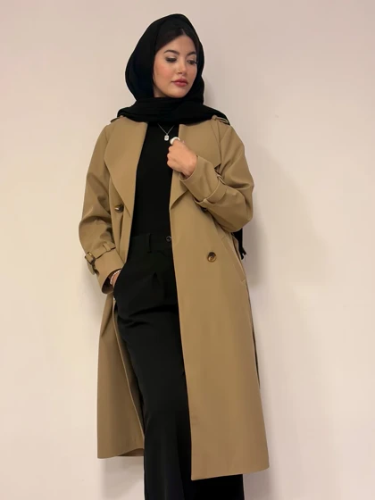 ترنچ کت بلند آستردار شیما