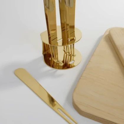 دسر خوری استند دار طلایی 6 عددی