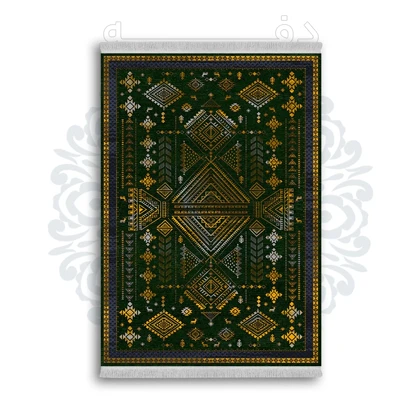 *جدید* فرشینه از جنس پارچه شانل مخمل ترک طرح فانتزی برند دفه کد 909