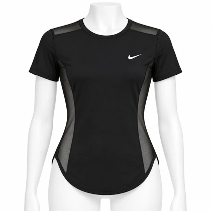 تیشرت ورزشی زنانه توردار مشکی MB FITNESS کد 66973