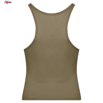 کراپ تاپ زنانه مدل بند سیلیکونی پددار نسکافه ای کد 4980