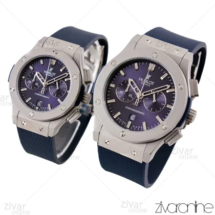 ست ساعت هابلوت کلاسیک فیوژن سه موتوره طوسی سرمه ای 102922