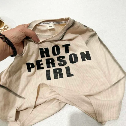 بلوز آستین بلند کبریتی کشی دخترانه HOT PRSON