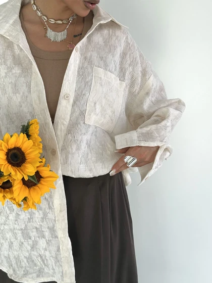 شومیز تک جیب کرکره ای