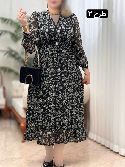 پیراهن حریر پایین چین 3442