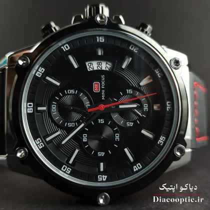 ساعت مچی مردانه اورجینال موتور ژاپنی برند مینی فوکوس سه موتور مدل Mf0175G.02 بند چرم