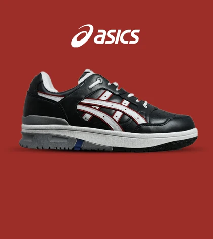 کفش کتانی مردانه مشکی سفید قرمز ASICS TIGER RUNNER II مدل 5680