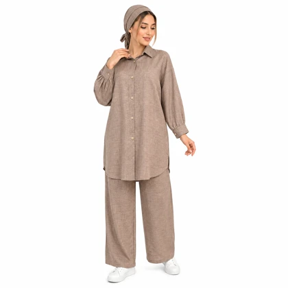 ست مانتو و شلوار زنانه شانتون ماهور کد 223