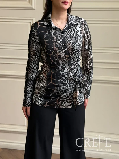 شومیز بغل گره‌ای طرحدار