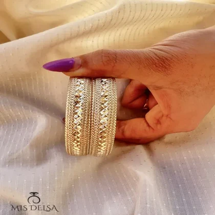 النگو نیم تک پوش نخودی طلاروس 2 عددی