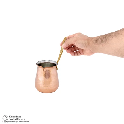 قهوه جوش مسی دسته برنجی گنجایش 6 کاپ
