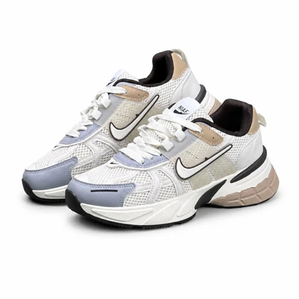 کتانی خارجی ست زن و مرد مدل نایکی خاکی Nike V2k