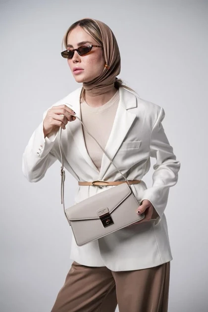 کیف دوشی زنانه چرم مصنوعی بدون دسته دیوید جونز DAVIDJONES