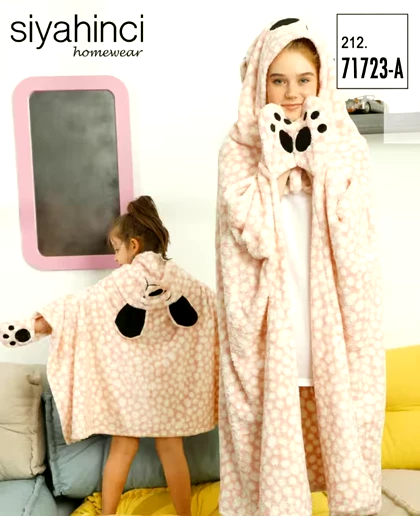 شنل خز دار بچگانه سیاه اینجه