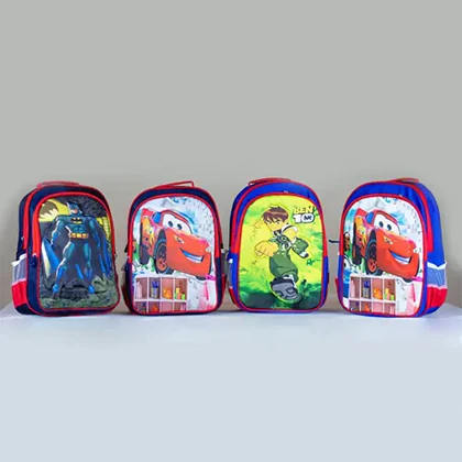 کوله مدرسه طرح دار دو زیپ