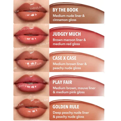 لیپ گلاس و مداد لب دو طرفه شیگلم مدل Lip Rules رنگ By The Book