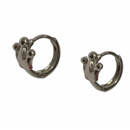 گوشواره ژوپینگ نقره ای مدل تاج کد Ea007