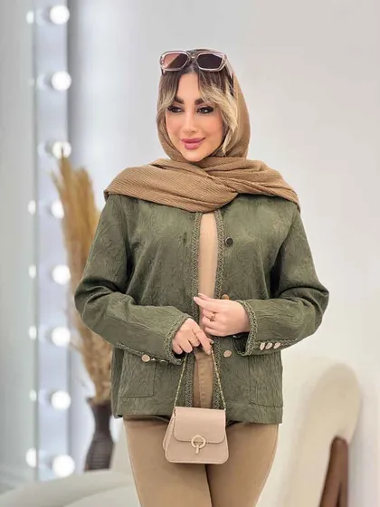 کت نوار دوزی دکمه طلایی