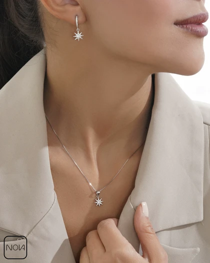 نیم ست نقره خورشید کد 651232