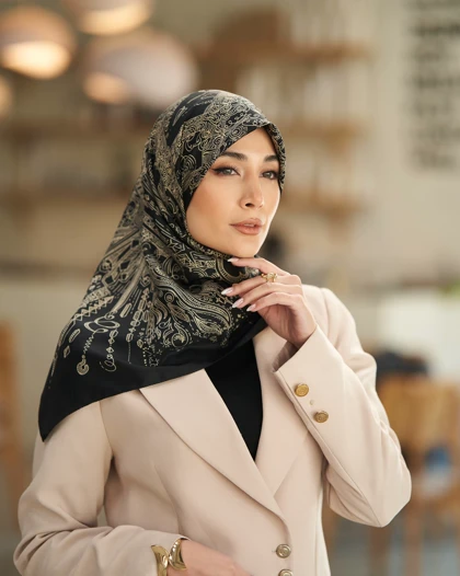 روسری ابریشم توییل قواره 90 30184