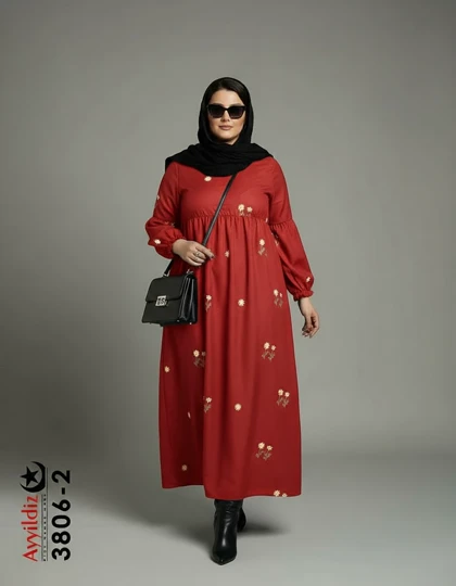 مانتو / کفتان زنانه شیک سایز بزرگ مدل کد 3806