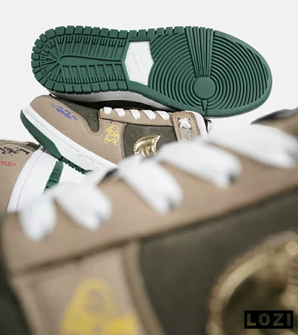 کفش کتانی مردانه و زنانه کرم سبز طلایی نایک NIKE Dunk Low Remastered