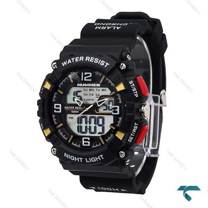 ساعت هامر 622 مردانه غواصی دوزمانه مشکی Hummer-6586-G