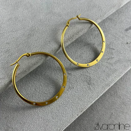 گوشواره زنانه حلقه‌ای نگین‌دار 20358