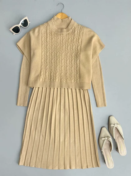 ست دو تیکه بافت کد 3095