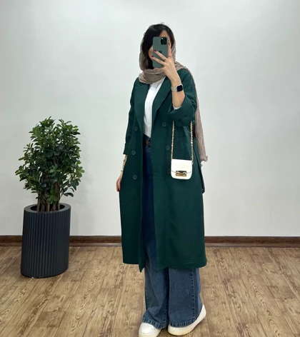 مانتو بلند شانتون بلکا(با ارسال رایگان)