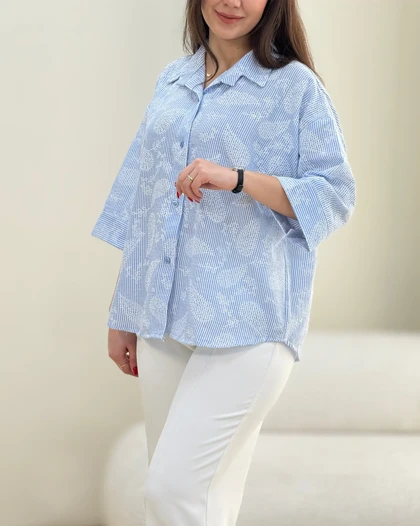 شومیز لینن گلدوزی ترمه