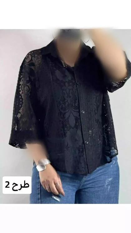 شومیز دانتل سرمه زنانه 32576