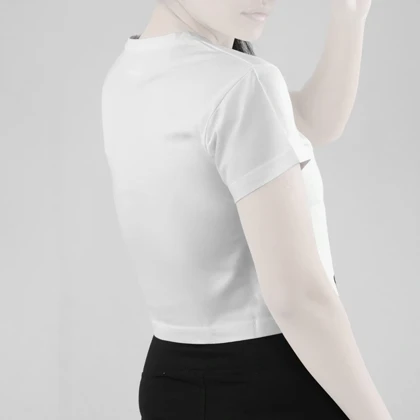 کراپ آستین کوتاه ورزشی زنانه جیم شارک مدل PB-4L1188 سفید