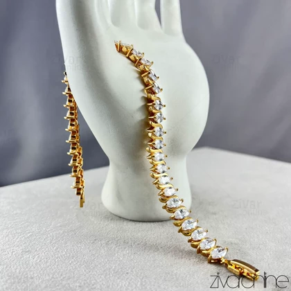 دستبند طرح خوشه گندم نگین‌دار 40178