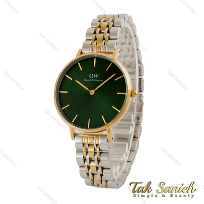 ساعت DW زنانه دورنگ طلایی صفحه سبز مدیوم DW-5285-L
