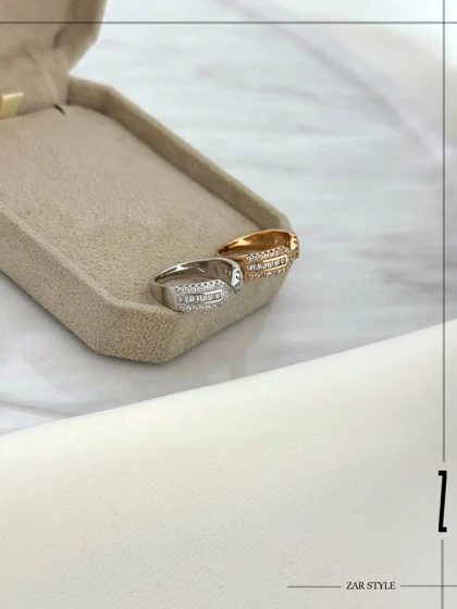 انگشتر کاف جواهری نگین باگت