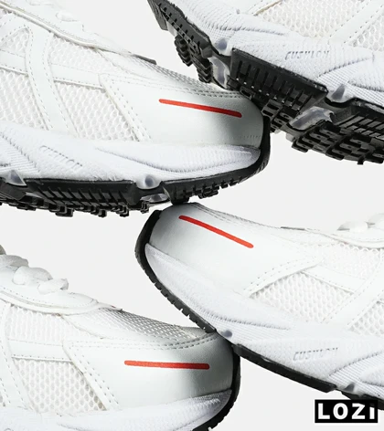 کفش کتانی مردانه و زنانه سفید قرمز مشکی Nike cushlon مدل 7445
