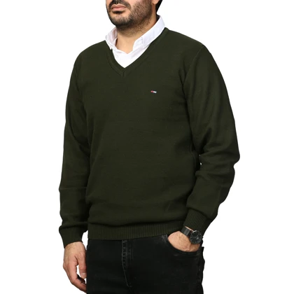 پلیور بافت یقه هفت فندوقی مردانه مدل 669859