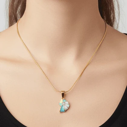 گردنبند دخترانه مدل لاک حلزون
