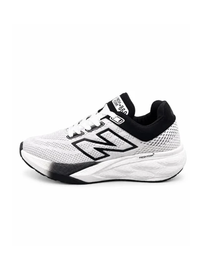 کفش کتانی رانینگ مردانه نیوبالانس زیره بست سفید مشکی New BALANCE