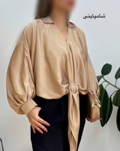 شومیز مزونی ساتن جلوگره