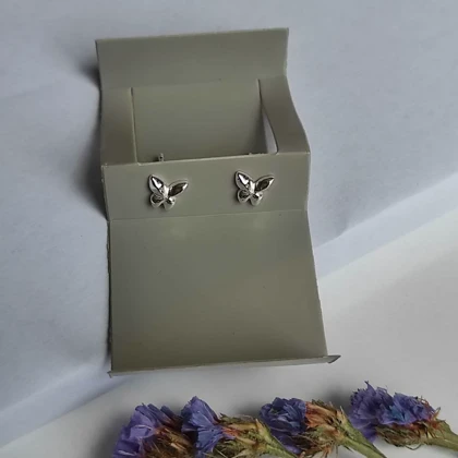 گوشواره زنانه نقره عیار 925 طرح پروانه (Butterfly) - ضد حساسیت