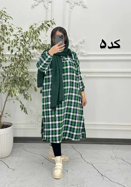 پیراهن چهارخونه پاییزه 6056